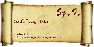 Szávay Ida névjegykártya