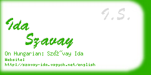 ida szavay business card